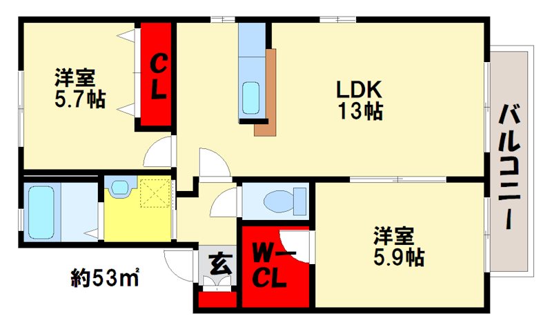 クレストハイツⅢ 間取り　※現況優先