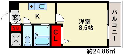 エース弐番館 間取図　※反転タイプ　現状優先