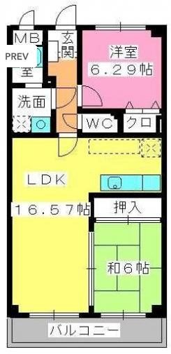 サニーサイド 間取図　※現状優先