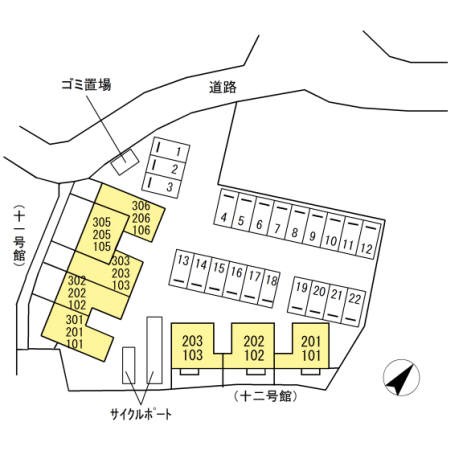 サンフィットハイツ十二号館 駐車場