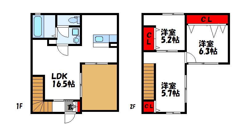 エクリュ南里　A 間取り