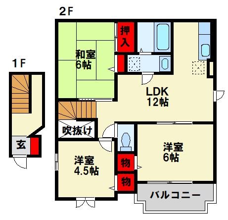 アンソレイエ南山手 D棟 間取り　※現状優先