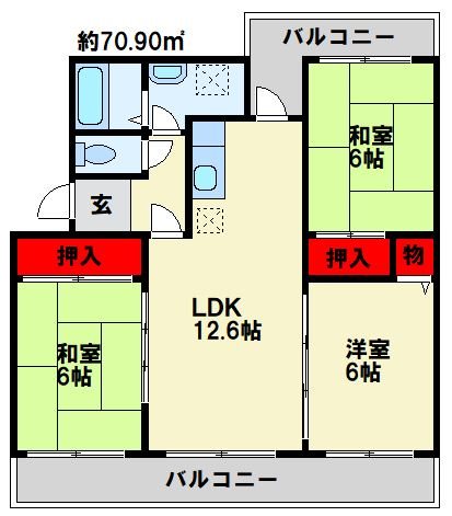 カームヒルズ板付 間取り