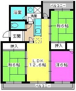 カームヒルズ板付 間取り