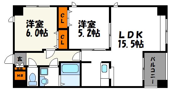 グランパーク天神 間取り
