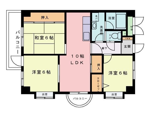 フローラルハイム大橋 間取り図