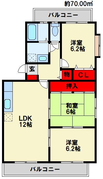 ファミール大谷Ⅱ 間取り　※現状優先