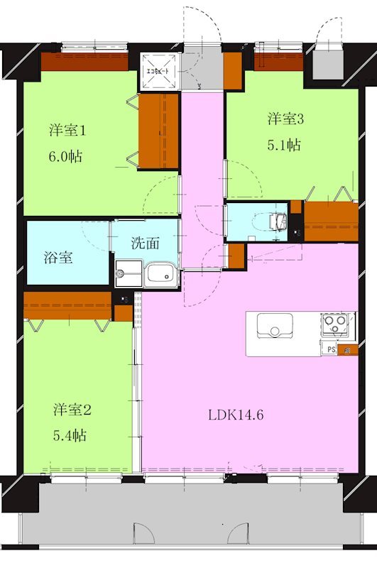 ニューガイア空港通り 間取り