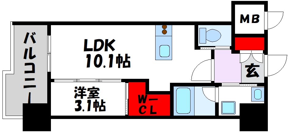 アクアステージ美野島 間取図※反転タイプ