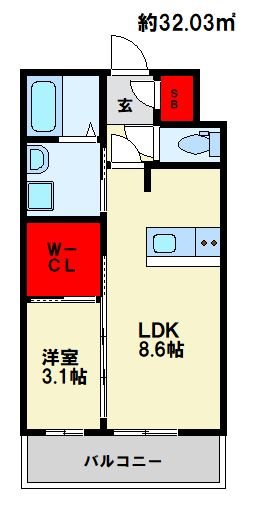 リアンレガーロ雑餉隈駅Ⅱ 間取り　※現状優先