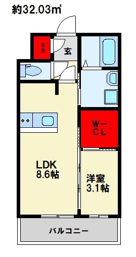 リアンレガーロ雑餉隈駅Ⅱ 間取り　※現状優先