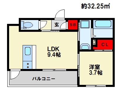 リアンレガーロ雑餉隈駅Ⅱ 間取り　※現状優先