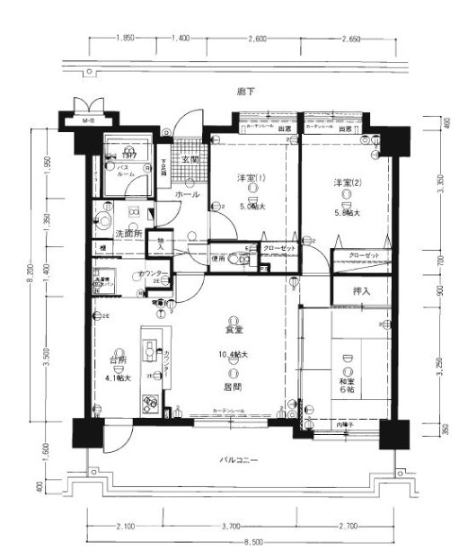 ベルヴィ香椎壱番館 間取図