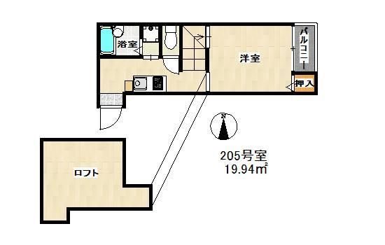 アールキューブ53 間取り図　メゾネットタイプ