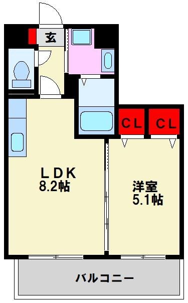 ラシュール・イン大橋 間取図
