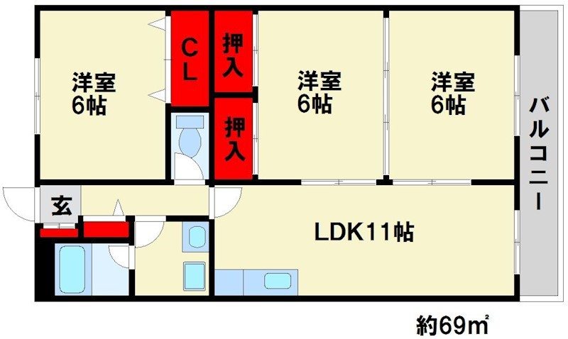 Ｃｉｔｙハイツ山田 間取図