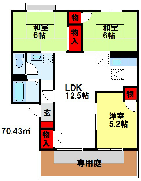 セジュール・レスポワール 広々とした3LDK間取り
