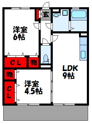 サンヒルズ　B 間取図