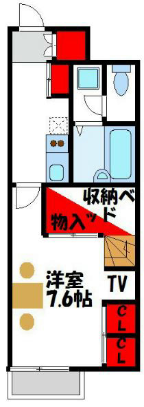 レオパレス花見が丘　KM 間取り