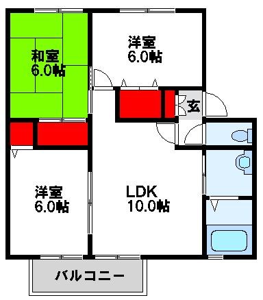猪熊ハイツA 間取り