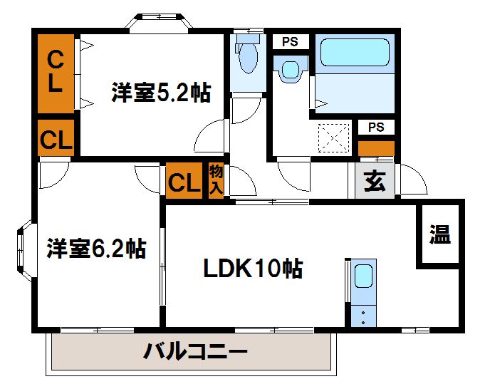 ハイルーラル2 使いやすい形の間取りです。
