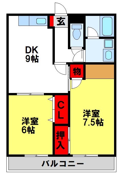 アイランドベール観世 間取り　太宰府市・筑紫野市の賃貸物件はトーマスリビングまで