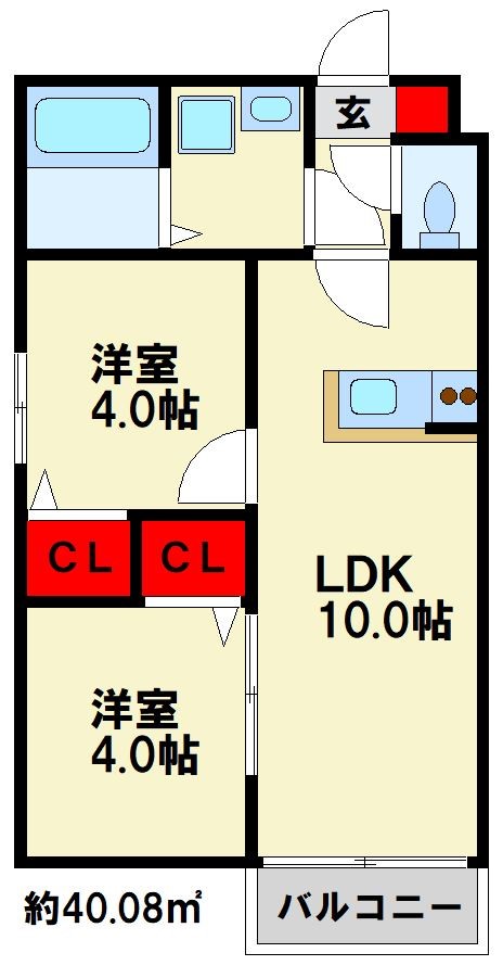 Walea Hale Kasuga(ワレアハレカスガ) 間取り　※反転タイプ　現状優先