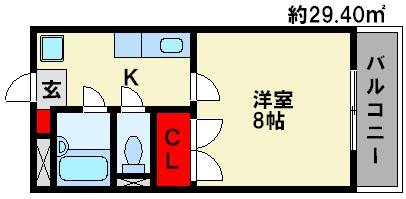 シティコートⅢ西鉄下大利駅前 間取図※反転