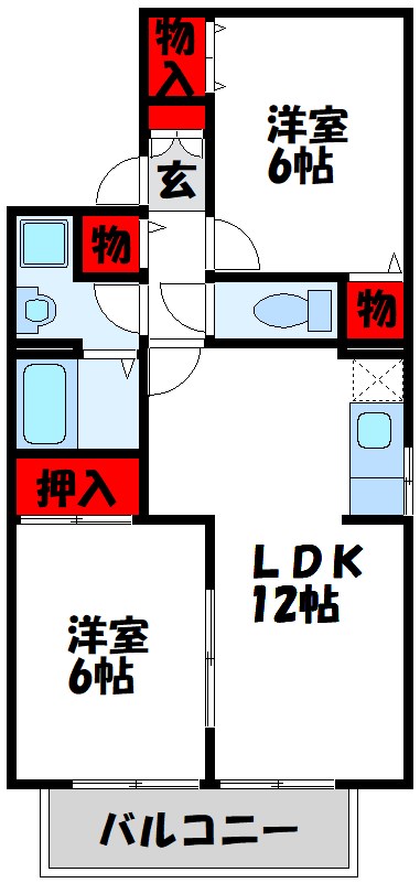 ナチュール日の里 B棟  間取り