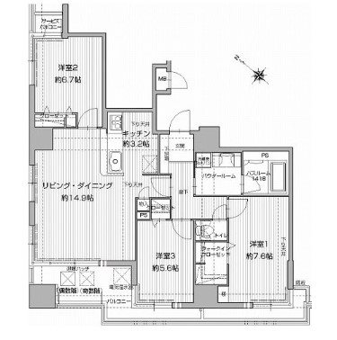 アクタス渡辺通パークシティ 間取り