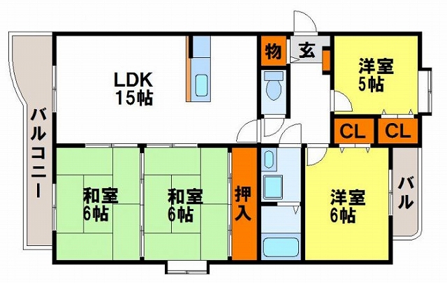 キョーワハイツ油山Ⅰ 間取り