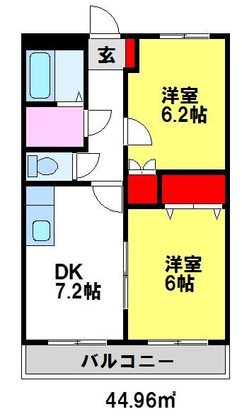 アンビションⅠ 間取り※反転間取り