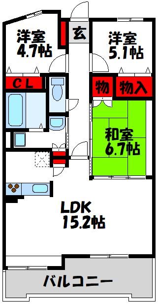 福岡県宗像市赤間駅前２丁目 間取り
