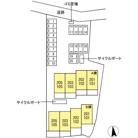 La famile B棟 駐車場