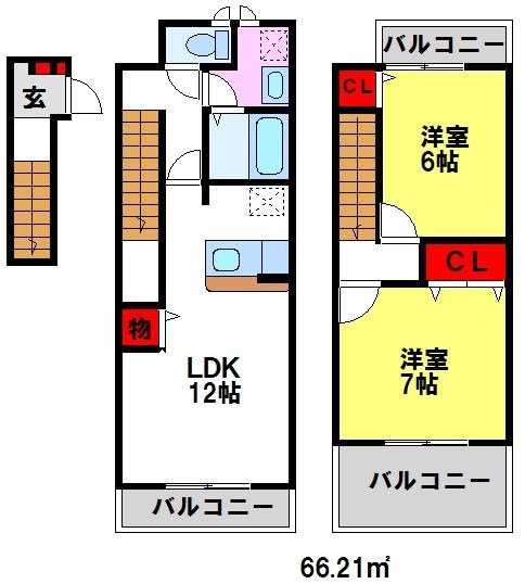 カームミナミⅠ 福岡・佐賀の賃貸物件・お部屋探しはトーマスリビングまで※反転間取り