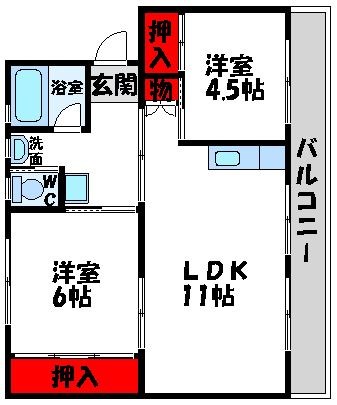 ビレッジハウス水巻   間取り