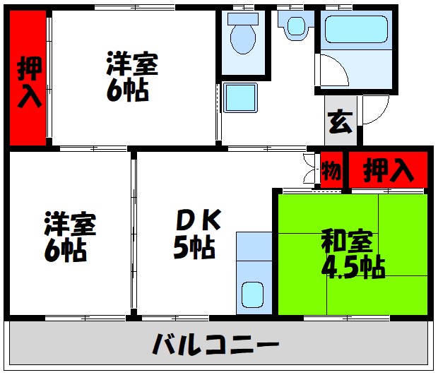 ビレッジハウス水巻   間取り