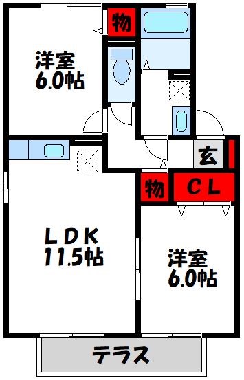 セジュール赤間 間取り