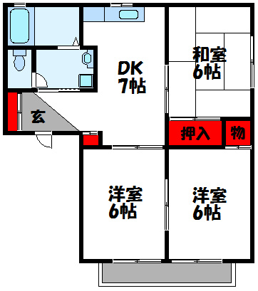 シャルマンＡ棟 ※間取り反転