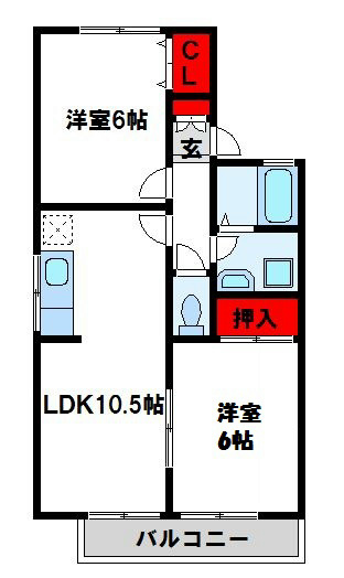 セジュール赤間  間取図(反転です)