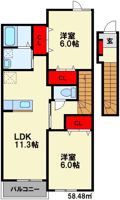 グラシュプレーヌⅤ C 間取り