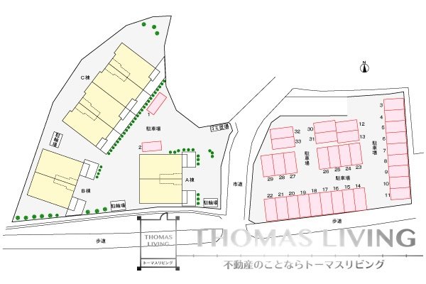 グラシュプレーヌⅤ C 敷地内駐車場御座いますよ。
