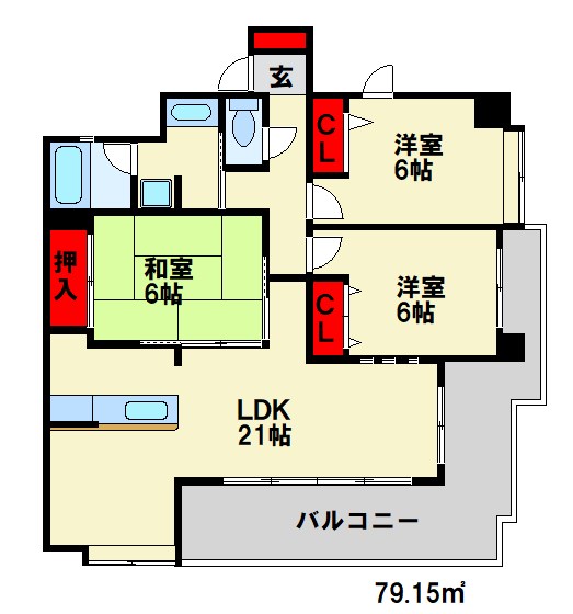 アルフィーネ二日市駅前 間取り