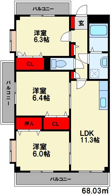 カーサ宮の前 間取り