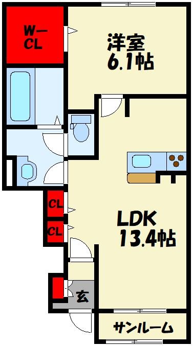 エアリーハウス潤野 間取り