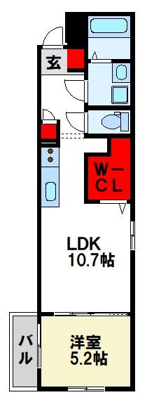 メルヴェール496朝倉街道 間取り