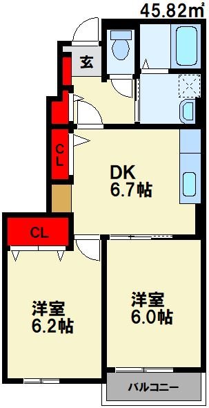 エムケイプレーヌ　Ⅰ 間取り