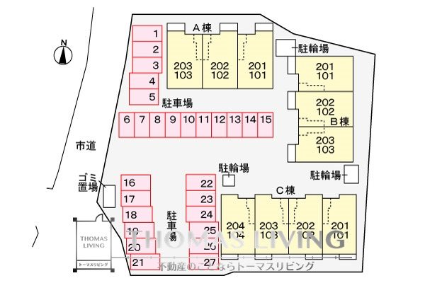 グリュック笹山 参番館 駐車場