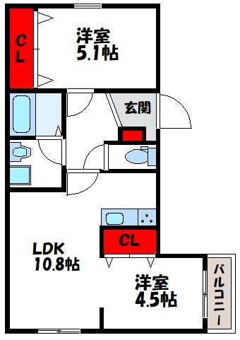 アドバンス新宮 間取り