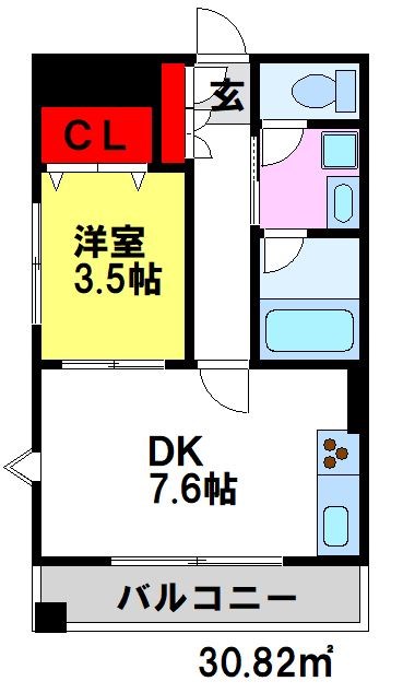 E.POPULAR 間取り　都市ガスで経済的ですね